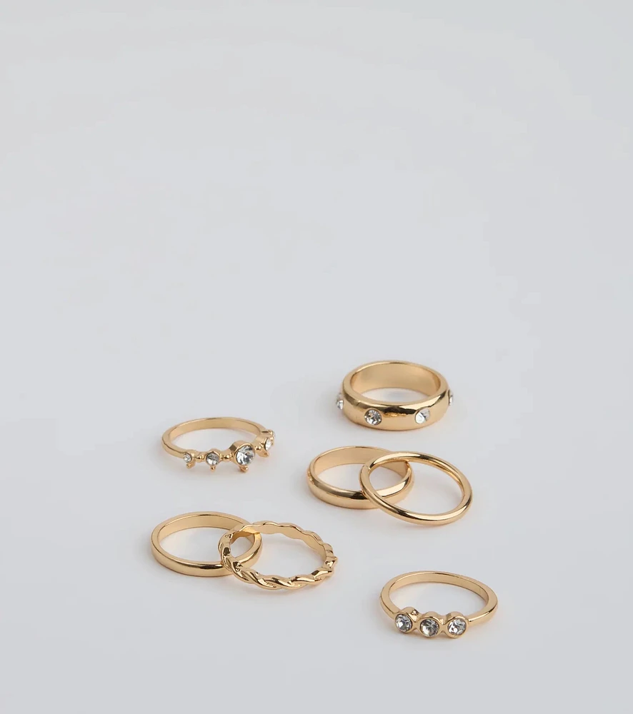 Glam Tempo Seven Piece Ring Set
