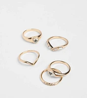 Stackable Style Five-Pack Ring Set