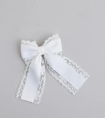 Eternal Sweetness Lace Ribbon Hair Bow Clip