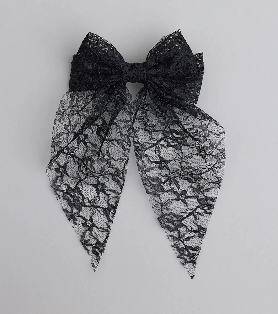 Here For Romance Lace Hair Bow Clip
