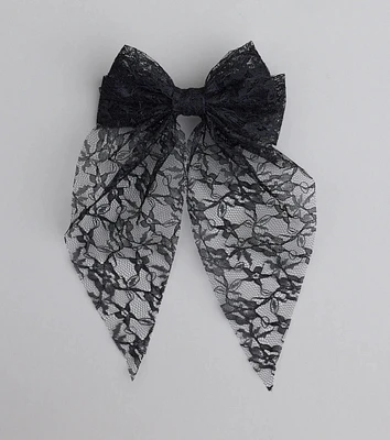 Here For Romance Lace Hair Bow Clip