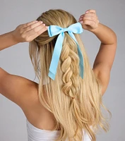 Poised Impression Ribbon Hair Bow Clip