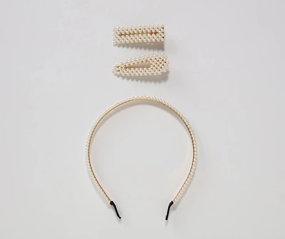 Preppy And Posh Pearl Hair Accessory Set