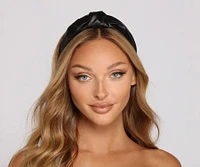 Faux Leather Twist Knot Headband
