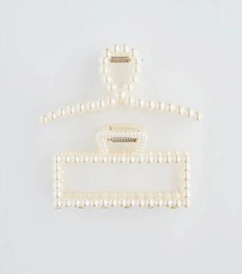 Polished And Chic Pearl Hair Claw Clip Set