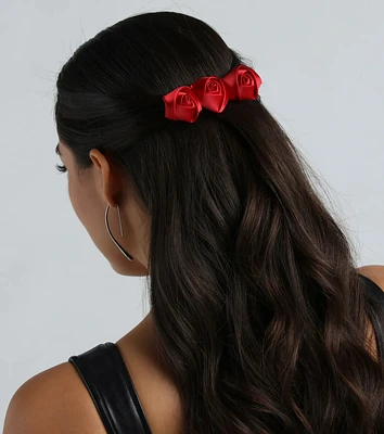 Timeless Satin Flower Rose Hair Clip