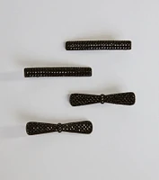 Chic Glam Rhinestone Studded Hair Barrette Set