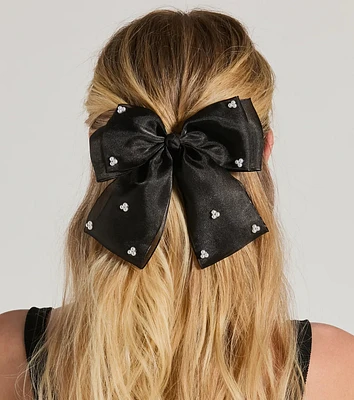 Feminine Charm Pearl Detail Hair Bow Barrette