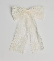 Charming Cutie Floral Lace Hair Bow Barrette