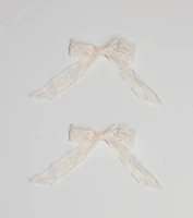 Coveted Charm Floral Lace Hair Bow Clip Set