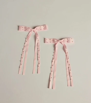 Adorable Vibes Pearl Hair Bow Set
