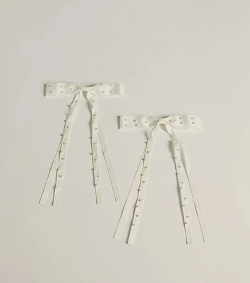 Adorable Vibes Pearl Hair Bow Set