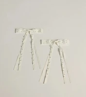 Adorable Vibes Pearl Hair Bow Set