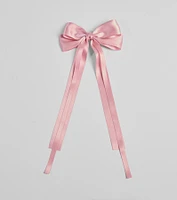 Sleek Sophistication Satin Long Hair Bow