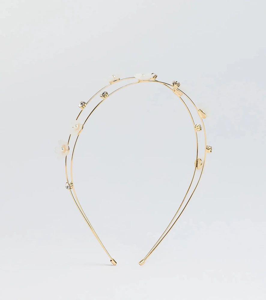 Ethereal Glam Rhinestone Flower Headband