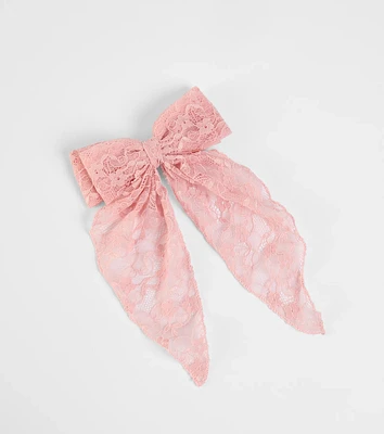 So Cutesy Long Lace Hair Bow