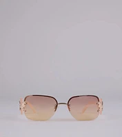 Butterfly Effect Rimless Square Sunglasses