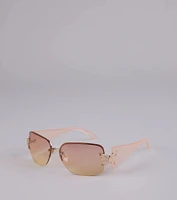 Butterfly Effect Rimless Square Sunglasses