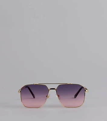 Sunset Drip Retro Aviator Sunglasses