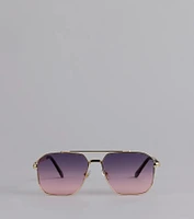 Sunset Drip Retro Aviator Sunglasses