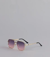 Sunset Drip Retro Aviator Sunglasses