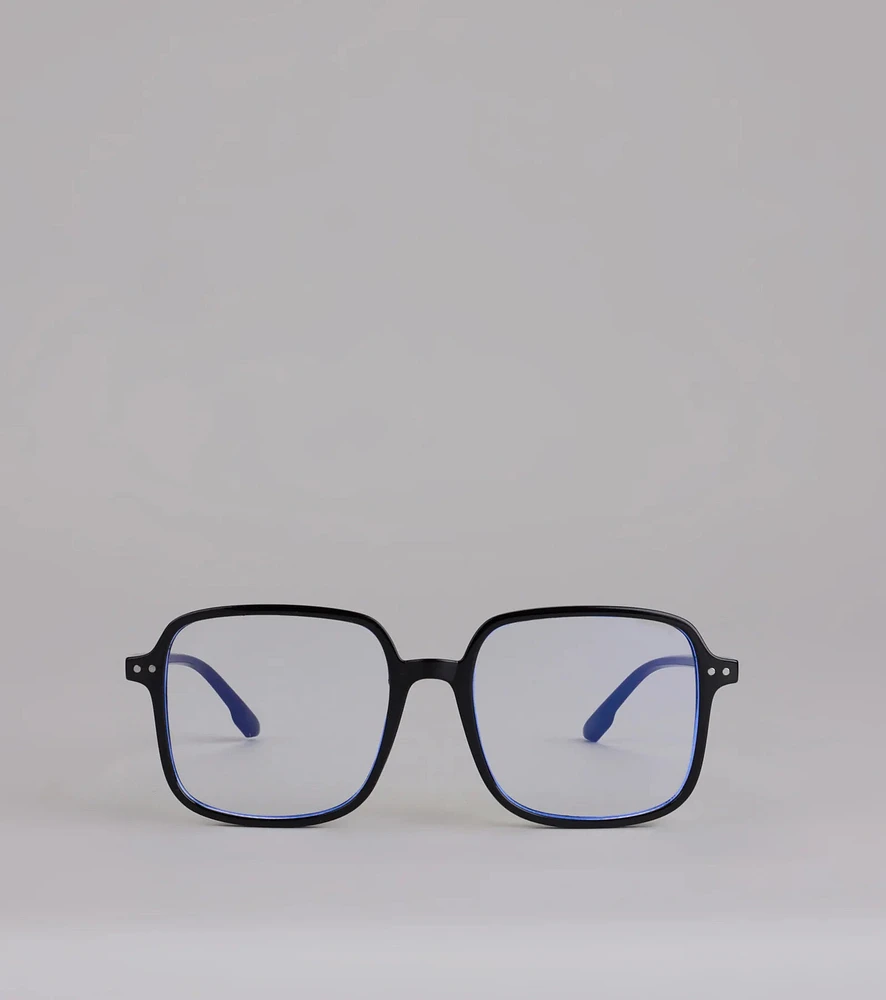 Preppy Vibe Oversized Blue Light Glasses