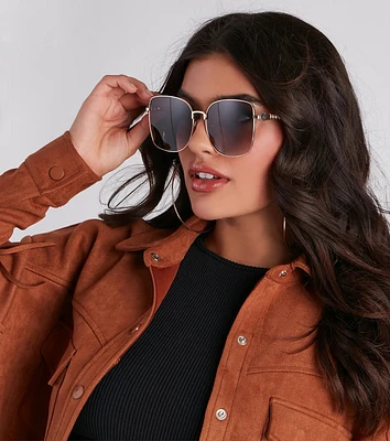 Hide Out Square Oversized Sunglasses