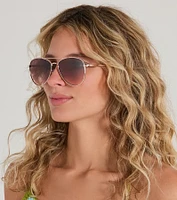 Got The Look Sleek Aviator Sunglasses