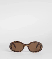 Trendsetter Leopard Print Oval Sunglasses