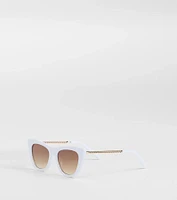 Cute Gaze Chain Trim Cat Eye Sunglasses