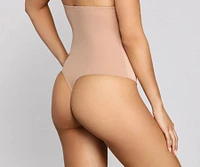 Mesh Insert High Waist Shaper Thong