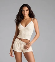 Bunny Tails Lace Trim Pajama Top