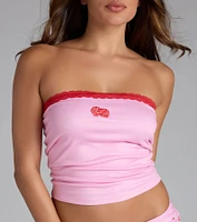 On A Roll Dice Lace Trim Pajama Top