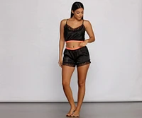 Feelin' Cute Pajama Satin Cami and Shorts