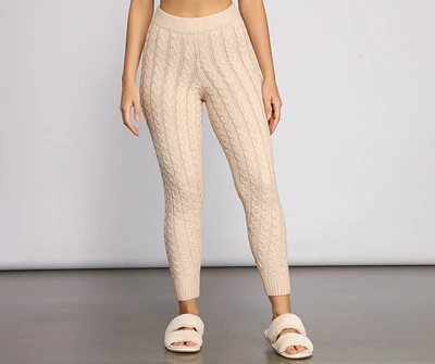 Cozy Moment Cable Knit Pajama Leggings