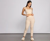 Cozy Moment Cable Knit Pajama Leggings