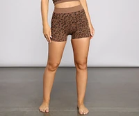 High Waist Leopard Print Pajama Shorts