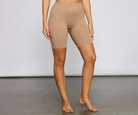 Chic And Seamless Ribbed Biker Shorts
