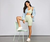 Chic And Seamless Ribbed Biker Shorts