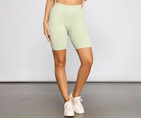 Chic And Seamless Ribbed Biker Shorts