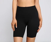 Chic And Seamless Ribbed Biker Shorts