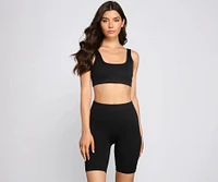 Chic And Seamless Ribbed Biker Shorts