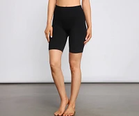 Chic And Seamless Ribbed Biker Shorts
