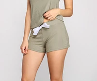 Chill Out Ribbed Pajama Tank And Shorts Set