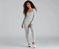 Stylishly Snug Henley Pajama Top