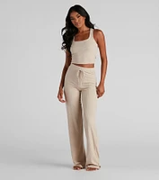 Lounge Goals Wide Leg PJ Pants