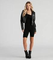 Trendy Girl Vibes One-Shoulder Romper