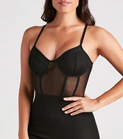 Sheer Intentions Mesh Rib Knit Romper