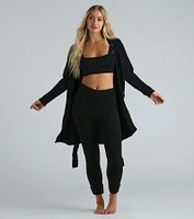 Tied Cozy Chenille Tie-Waist Robe