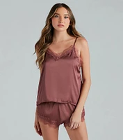 Bold Desires Satin Tank And Shorts Pajama Set